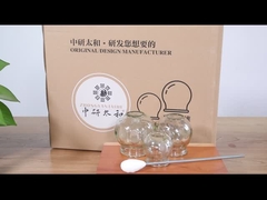 बॉक्स के साथ 5 पीस ग्लास फायर कपिंग सेट हिजामा वैक्यूम सक्शन मसाज